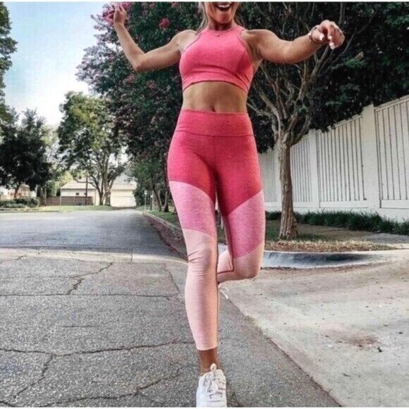 Outdoor Voices 7/8 Leggings Pockets Stretch‎ Yoga Gym Spring Pink Women XL NWOT - Picture 4 of 11